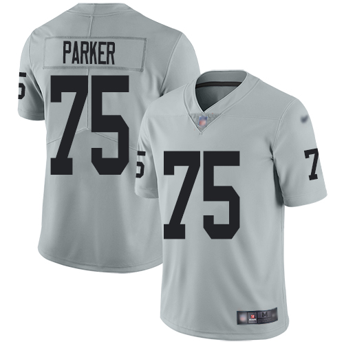 Men Oakland Raiders Limited Silver Brandon Parker Jersey NFL Football #75 Inverted Legend Jersey->oakland raiders->NFL Jersey